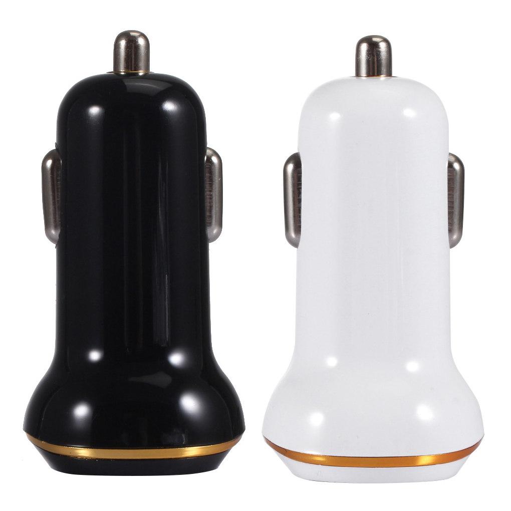 Ładowarka Samochodowa Szybka 3.1A Podwójna USB Adapter Zasilania Mini LED Auto Ładowarka do Telefonu Komórkowego, Biała