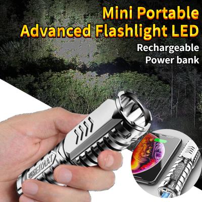 Lampe de poche multifonctionnelle, torche portable d'extérieur, petite lampe LED rechargeable par USB, mini lampe de pêche/camping/randonnée