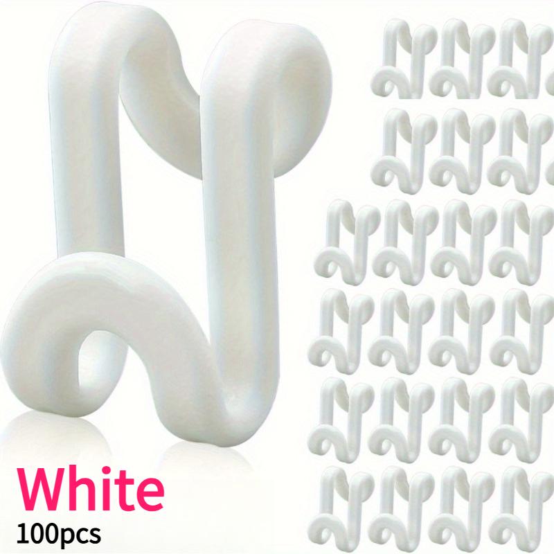 100pcs Clothes Hanger Connector Hooks Hanger Extender Clips Heavy Duty Plastic Hooks Space Saving Hanger for Organizer Closet