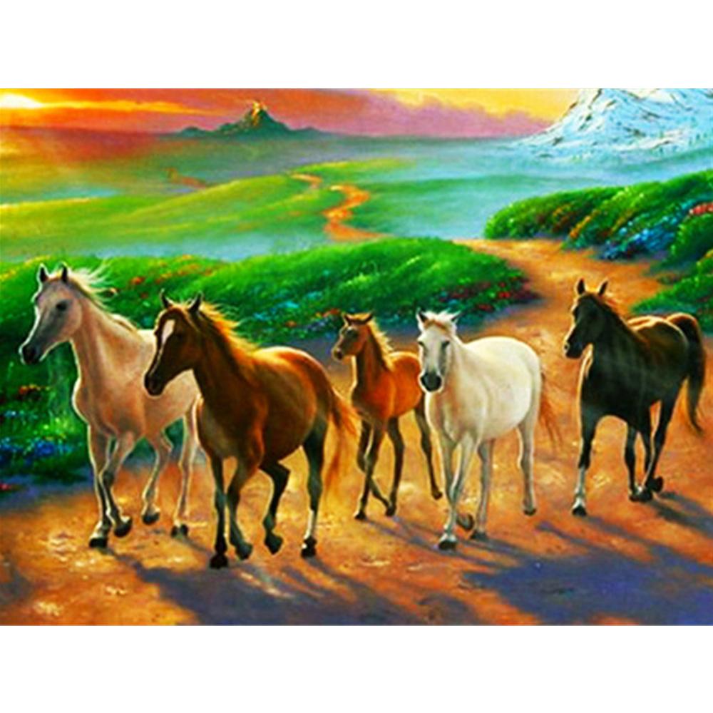 Diamantová sada na malování Kamínky pro zvířecí koně Diamantové vyšívání křížovým stehem Ručně vyráběný dárek