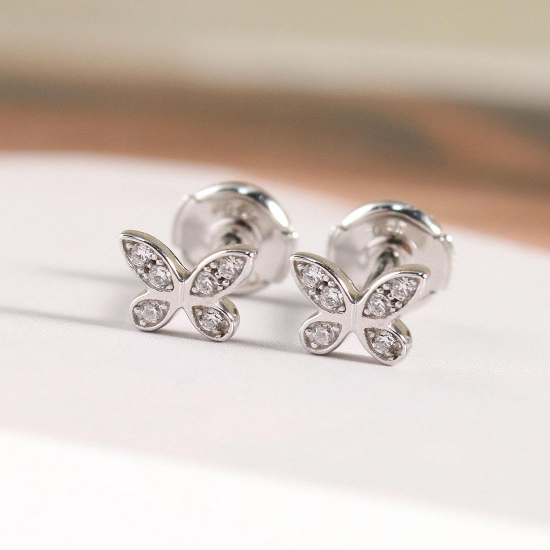 

New Vintage Flower Electroplate Diamond Earring for Women Luxury Jewelry Designer Eardrop Fashion Party 925 Silver Stud Earrings срібний