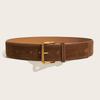 Women Fashion Luxury Design Suede Leather Wide Belt Casual Pin Buckle Waistband Business Waist Strap All-Match Clothes Decor