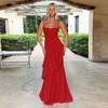 Spring and Summer New Women's Vacation Solid Color Sexy Backless Long Suspender Dress