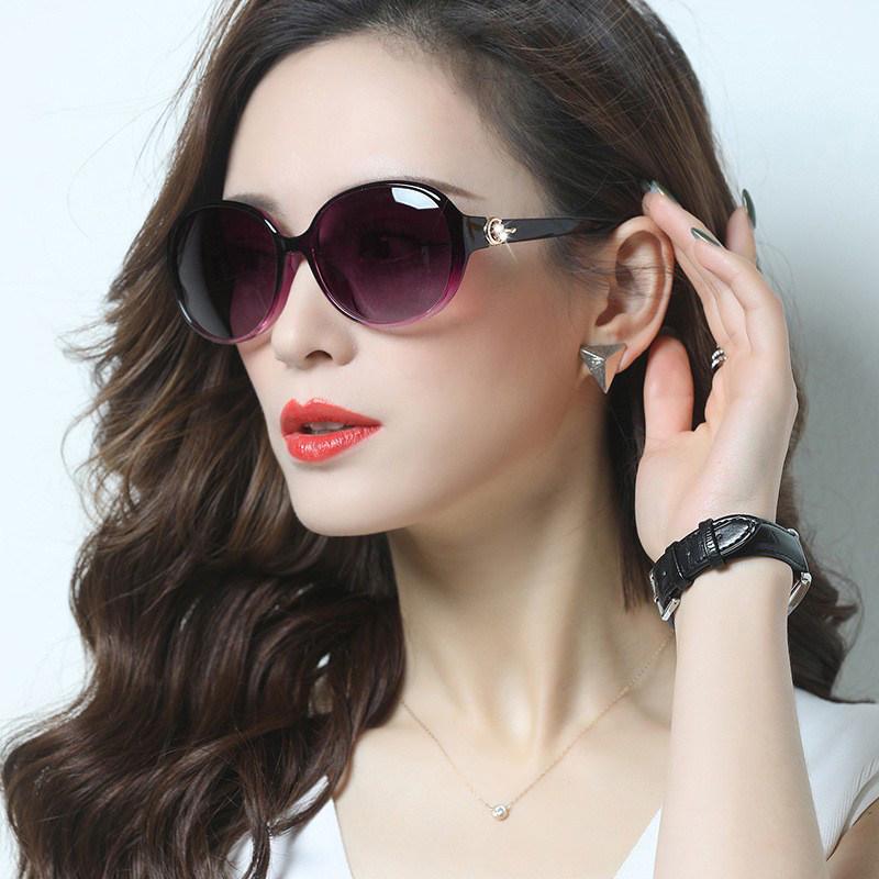 Women's Polarized Rhinestone UV Protection Sunglasses - Stylish Large Frame