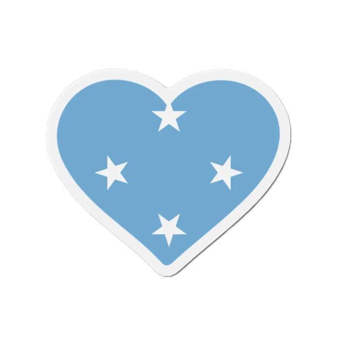 Aimant Coeur Drapeau - Micronésie - 10 cm - 50 pièces - Multicolore - Résine synthétique