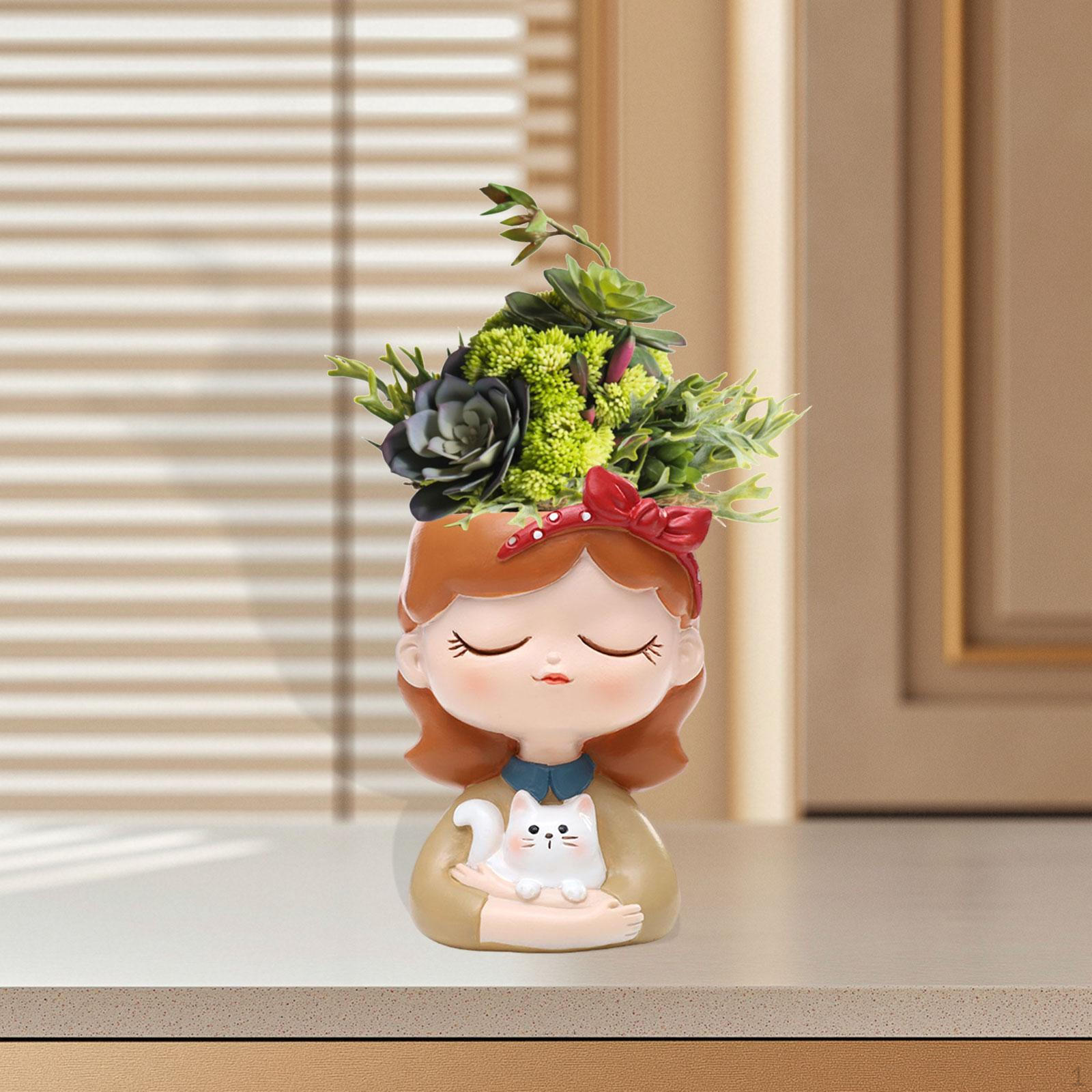 

Фея Девушка Горшок Цветок Ваза Декоративная Расписанная Вручную Милая Статуэтка Украшение Для Дома Cat