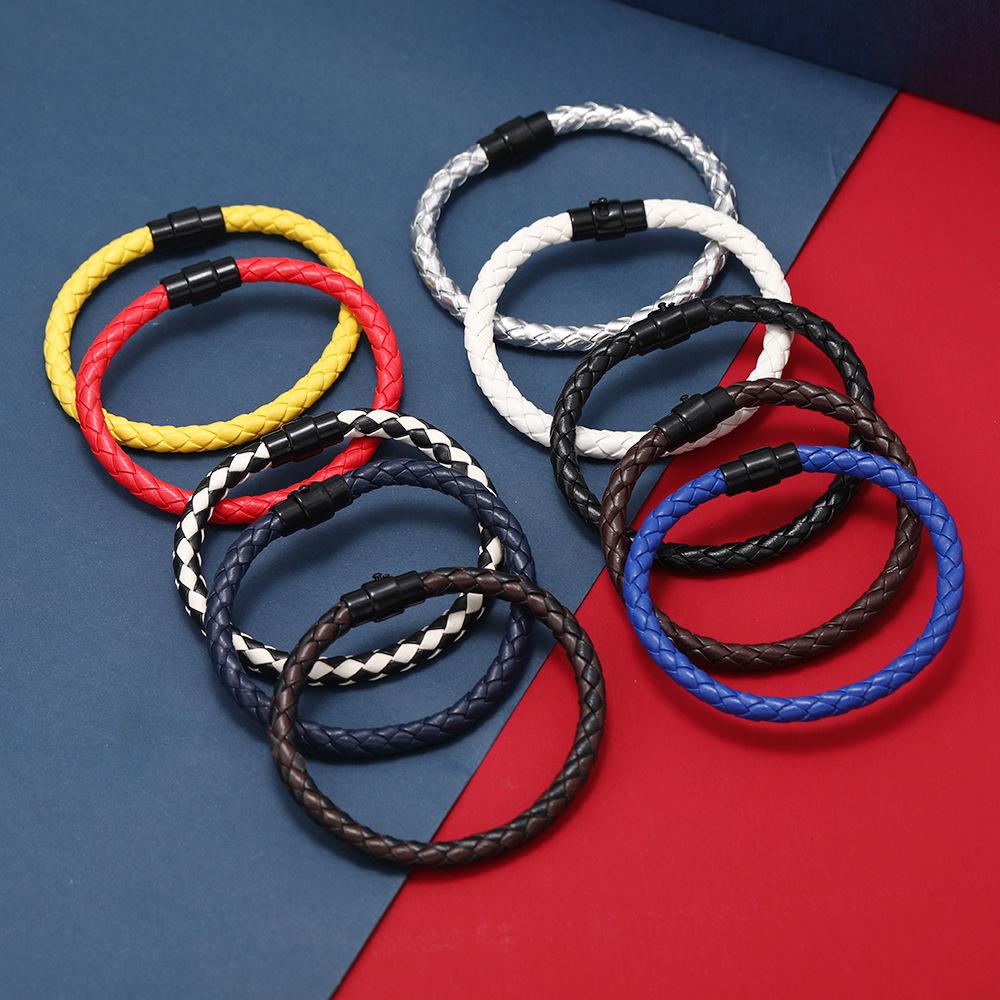 Men's Leather Rope Woven Bracelet: European and American Style