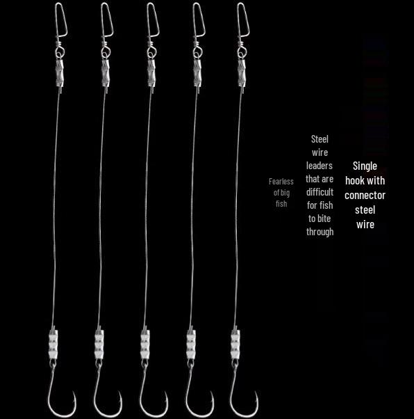 Barbed Iseama Steel Wire Single Hook - Anti-Bite, Anti-Tangle Fishing Hook for Red Pomfret Size 3