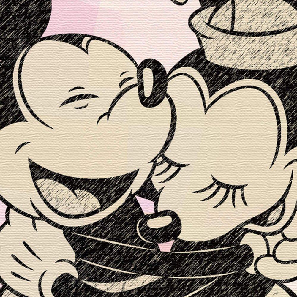 Disney Mickey Mouse Art 30cm x Made in Stylish Interior Living Room Minnie Fabric Panel, 30cm, Japan, Poster, Decor, Decor, Mouse, Pastel, Couple,