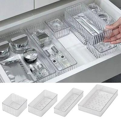 Rectangle Desk Drawer Organizers S/M/L/XL Stationery Container Storage Box  Home Office