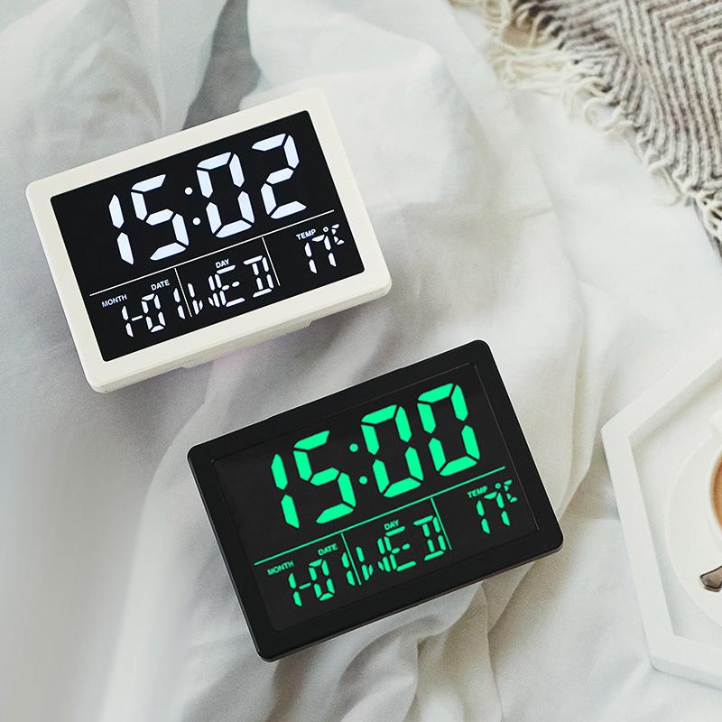 Large screen simple style LED clock Japanese bedside alarm clock practical multi-function electronic clock 1020