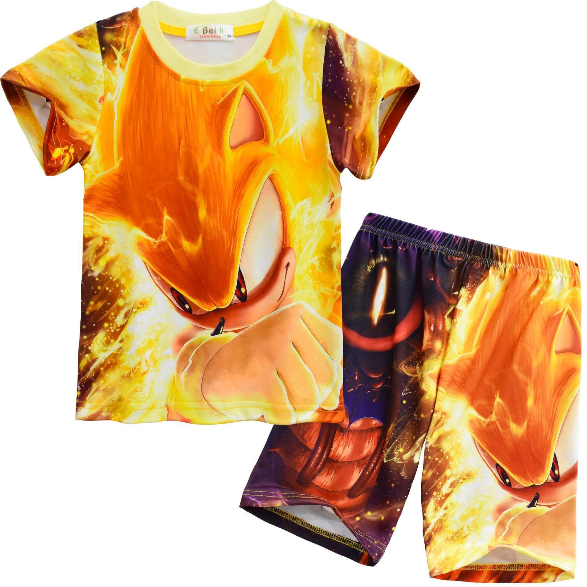 Animated Cartoon Digital Printing, Children S Short-Sleeved Loungewear Set 9091 110