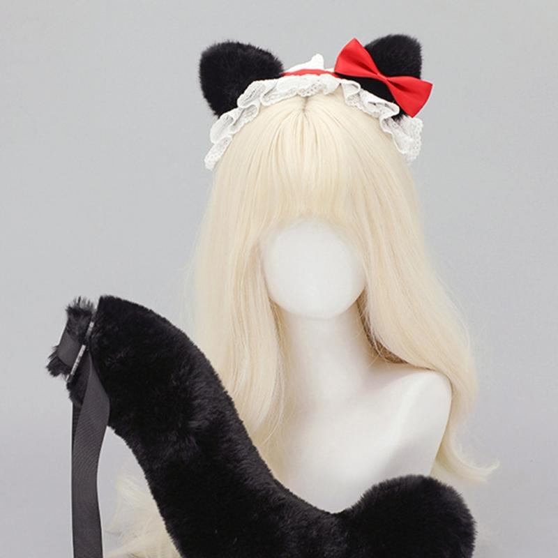 Plush Kitten Ears Headbands With NonSlip Silicone Grip For Role Play And Sports Activities Plush Headwear