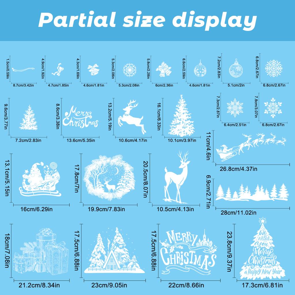 New Electrostatic Window Stickers Christmas Decorations White Snowflake Glass Window Deer Electrostatic Stickers