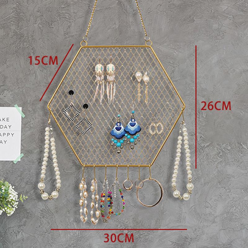 Stern Mond Gitter Schmuckständer+Schlafzimmer Wanddisplay Wandmontierte Ohrringaufbewahrung Zubehörständer