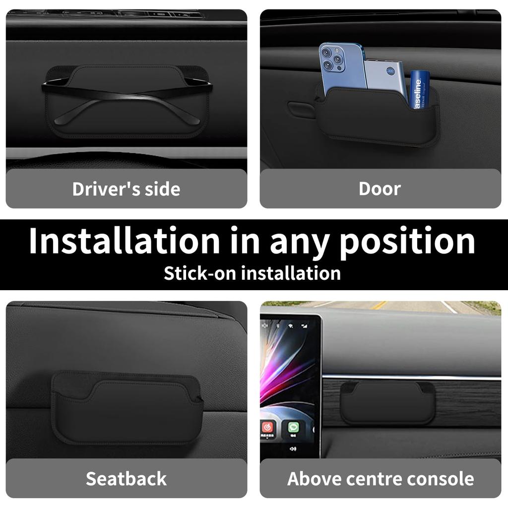 Car Interior Sunglasses Case Leather Auto Door Eyeglasses Protective Storage Box  Glasses Stick-On Car Organizer Box Accessories