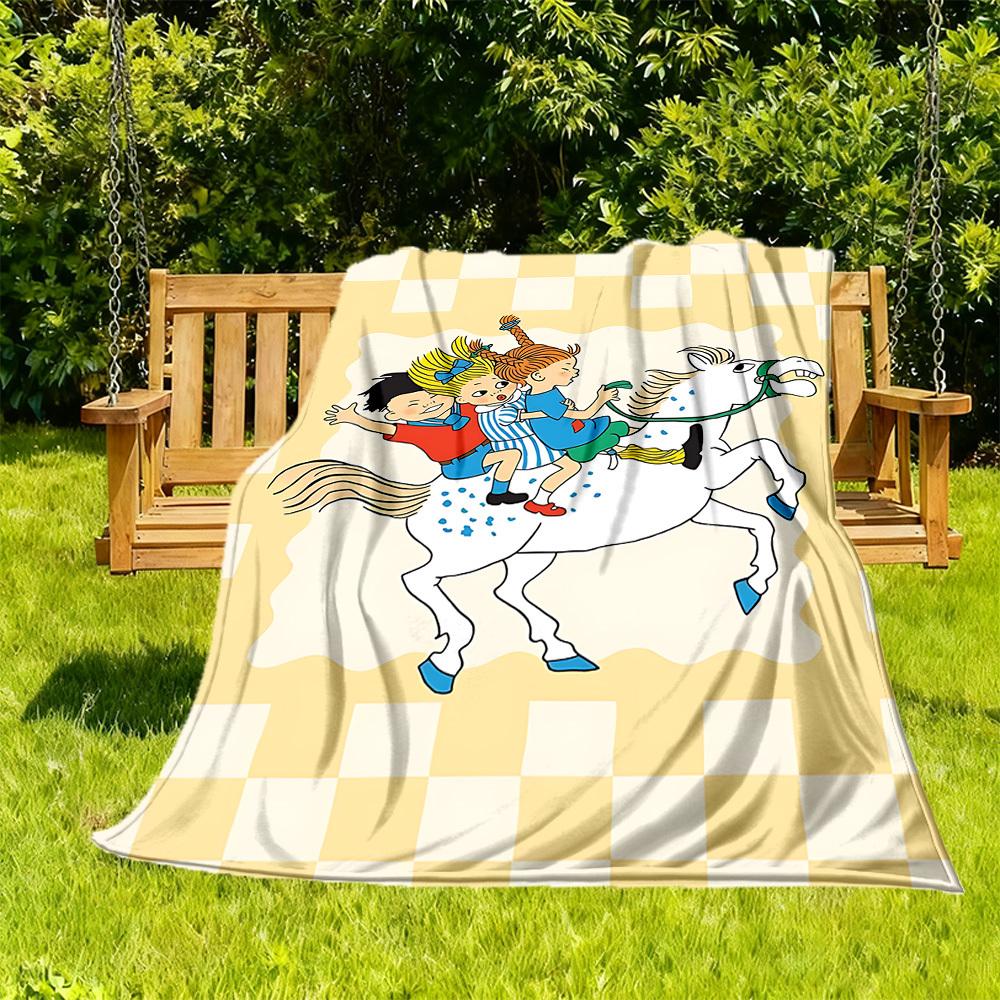 

1pc Pippi Longstocking Outdoor Blanket Lightweight Flannel, Soft & Warm, All-Season Use for Sofa, Outdoor, Camping, Living Room, Office094 130cmx150cm