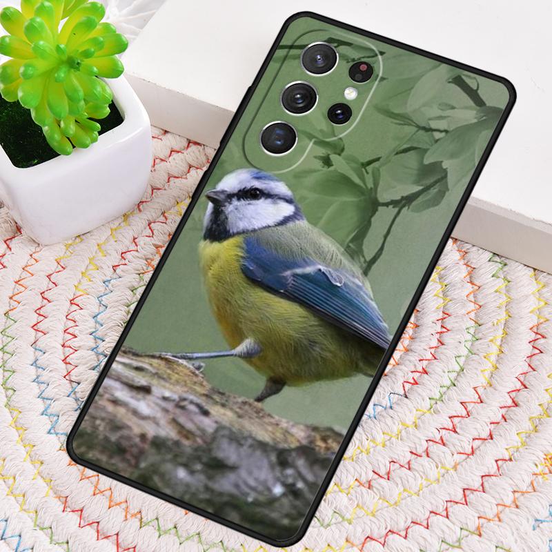 Garden Birds Blue Tit Silicone Phone Case For Samsung Galaxy Note 10 Pro S26 S25 S24 S23 S22 S21 Plus S25Ultra Capa Cover