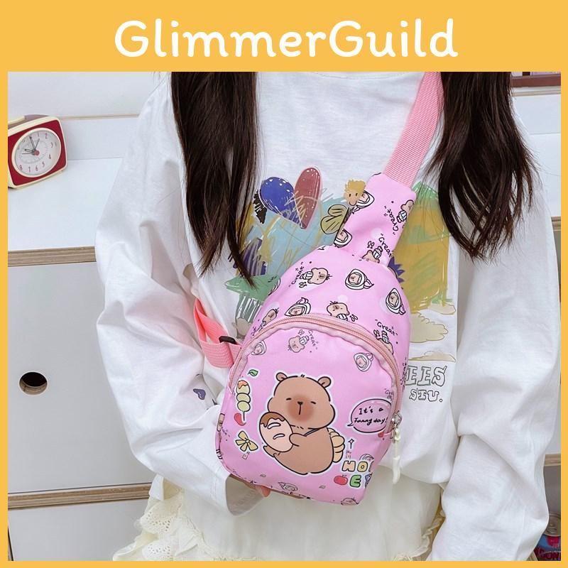 Single Cartoon Capybara Shoulder Crossbody Chest Bag Lightweight Breathable