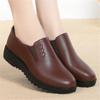 Spring Soft Soled Mother Wedges Single Shoes Quality Leather Non-slip Casual Comfort Middle-aged Ladies Flat Shoes Ladies Shoes