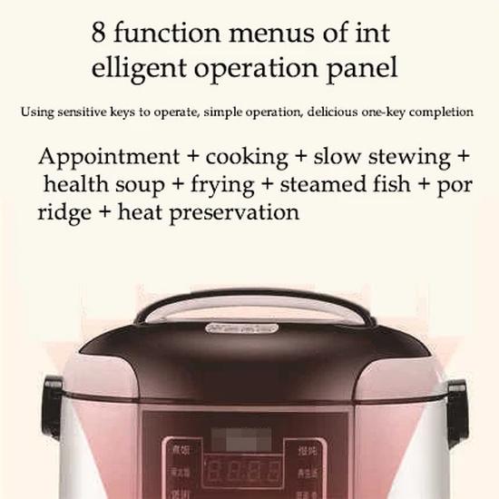 Portable Car Rice Cooker 2L Electric Truck Multi-Cooker Soup Porridge Cooking Food Steamer Electric Lunch Box 12V or 24V