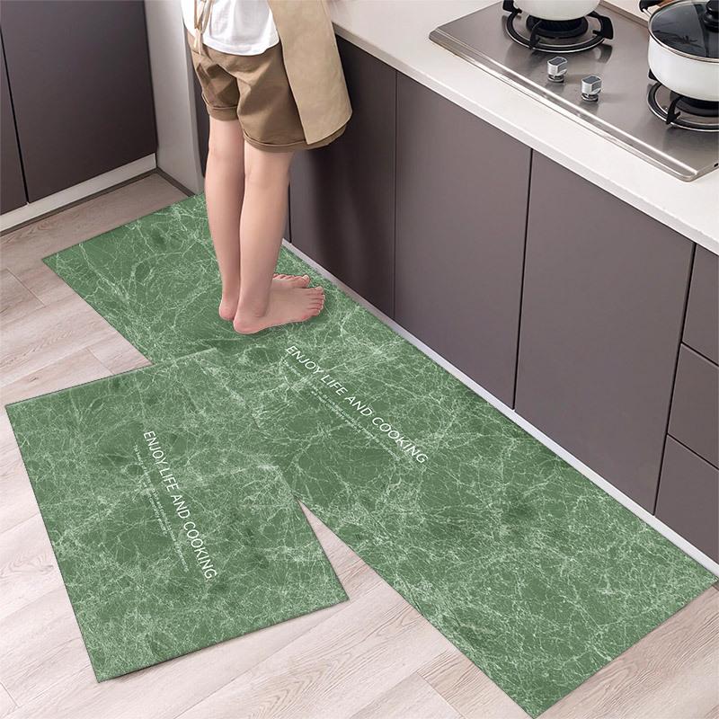 1Pcs Anti Fatigue Kitchen Rugs, OneHouse Marble Print Waterproof Non-Slip Thick Cushioned Kitchen Mat Heavy Duty Comfort Standing Mat for Kitchen