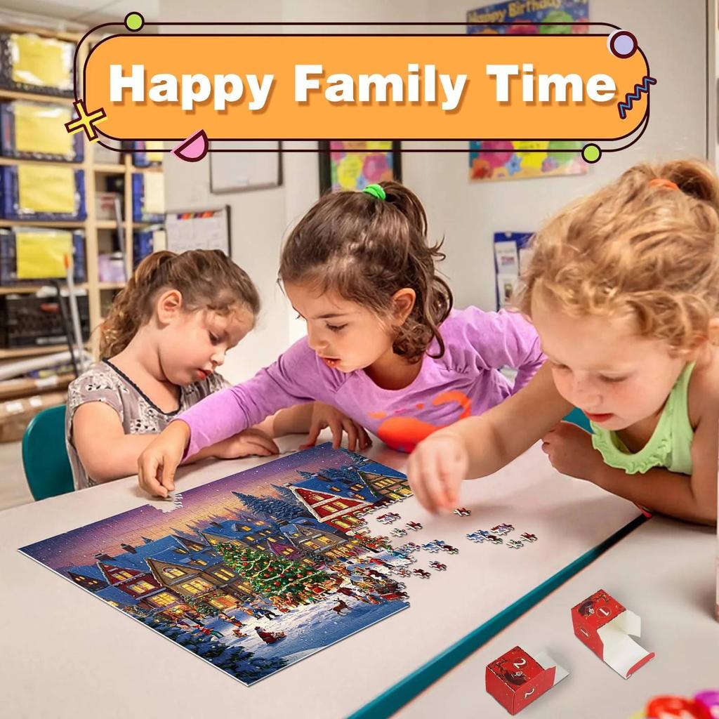 Christmas Puzzle 24 Days Christmas Countdown Calendar 1008 Pieces Jigsaw Puzzles Xmas Countdown Calendar for Adult