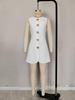 2025 Sleeveless Round Neck Button-Up Solid Color Women's Summer Dress