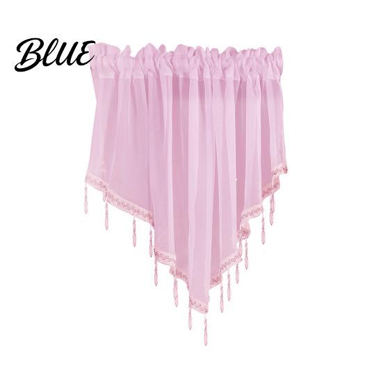 Solid Color Triangle Decor Window Valance Short Curtain Shape Kitchen Drape Home