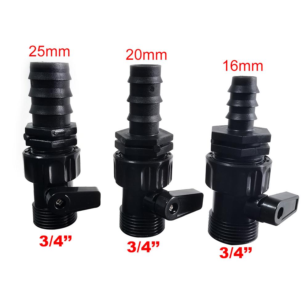 3/4'' Water pipe connector Rainwater bucket faucet Plastic water valve switch Drip irrigation pipe joint Garden irrigation