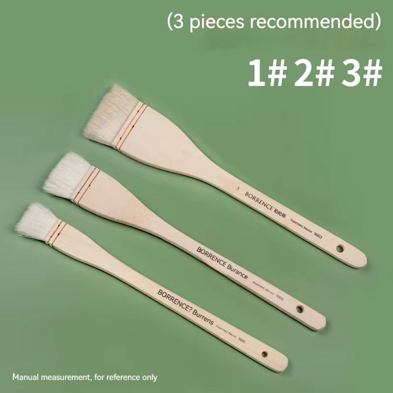 Borrence 1/2/3/5pcs Memory Nylon Paint Brushes Set for Acrylic Oil Drawing Watercolor Wooden Painting Brush Tools Art Supplies