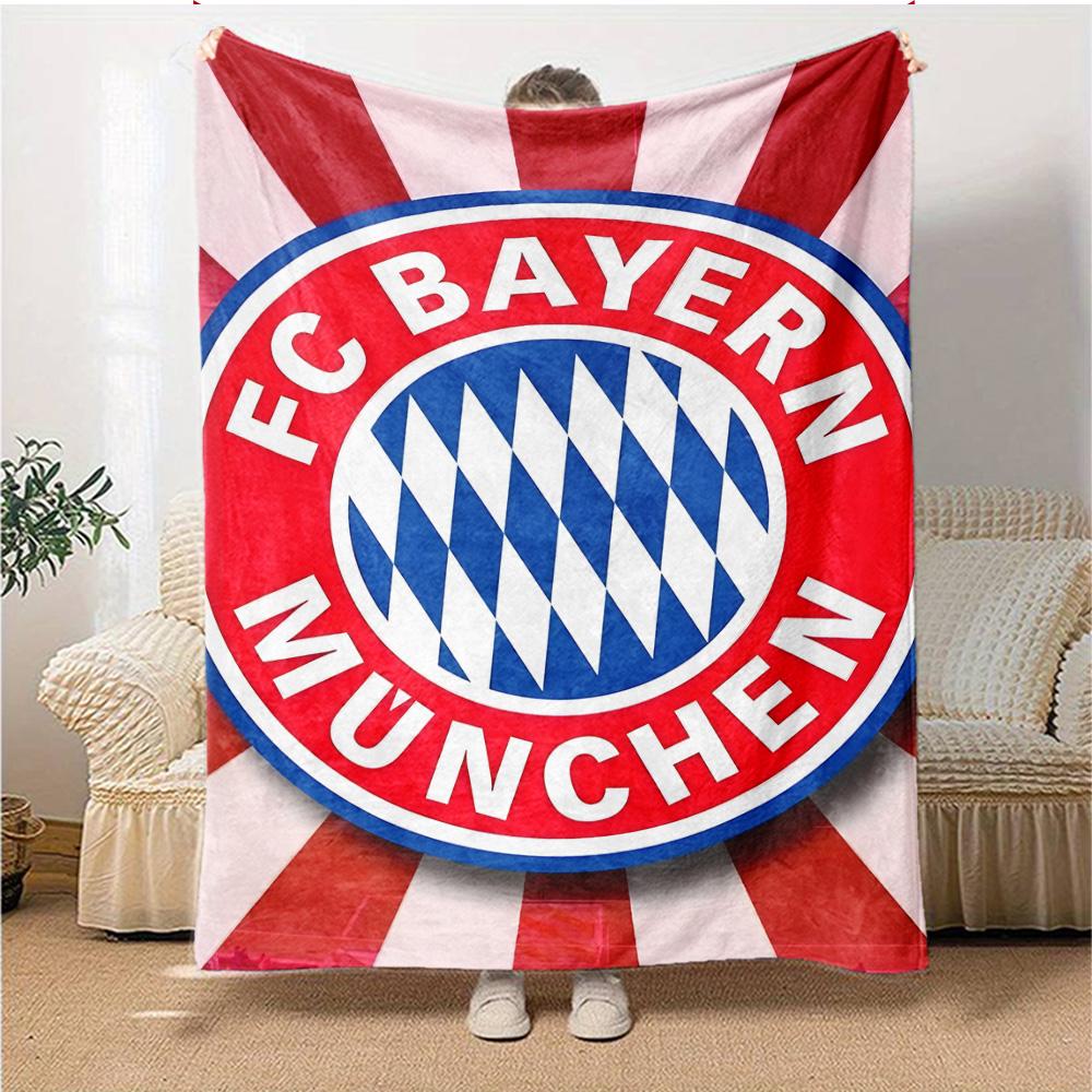 1pc Bayern Munich Blanket, Gift, for Men and Women, Soft Blanket, Good for Sofa Bed Couch Travel, Lightweight Flannel Blanket