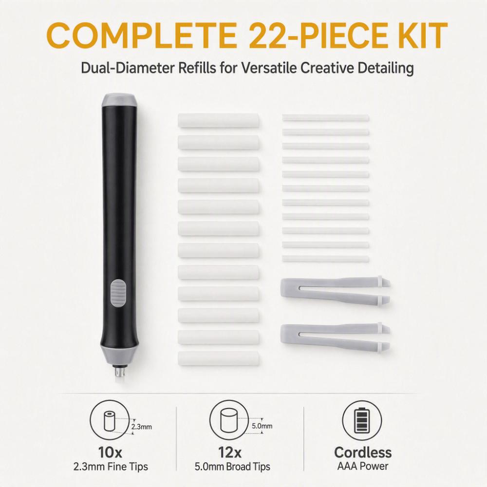 Replaceable Rubber Refills Electric Pencil Eraser Automatic Eraser Kit  For Art Pencils
