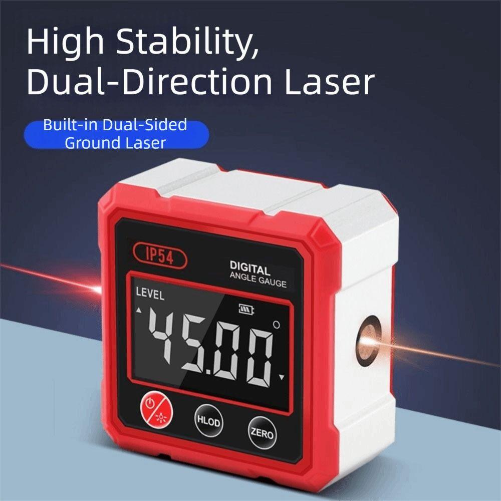 4 Side Magnetic Inclinometer with Dual Laser Level Box Digital Angel Meter  Woodworking Measuring