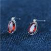 French Vintage Style Tiny Oval CZ Stud Earrings for Women