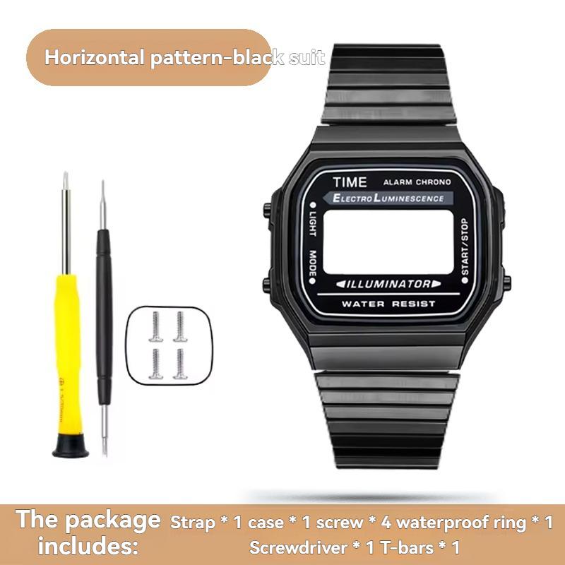 Für Casio A168 Gehäusemodifikation Ganzmetallgehäuse A168WGG-1B A168WEM Armband Lünette Wasserdichter Ring-Kit Massiver Edelstahl Mod-Kit