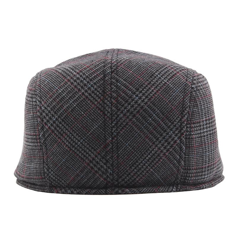 Autumn British Casual Plaid Sealed Beret Men'S And Women'S Sunshade Forward Hat Pure Cotton Cap Custom Hat