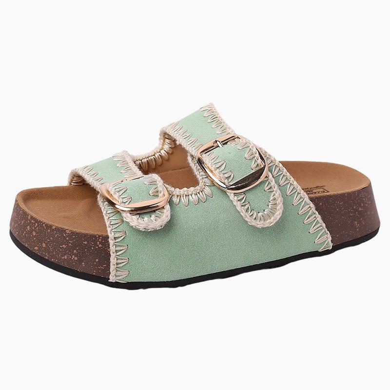 Boken slippers casual platform slippers women's outer wear new summer outer wear comfortable with skirt one-word slippers