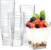 5-100PCS Disposable Plastic Dessert Cups Reusable Clear Ladder Shaped Cup Appetizers Cake Ice Cream Cup for Party Wedding