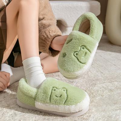 Cartoon Frog Cotton Shoes Autumn and Winter Leisure Indoor Home Warm and Comfortable Plush Household Cotton Slippers