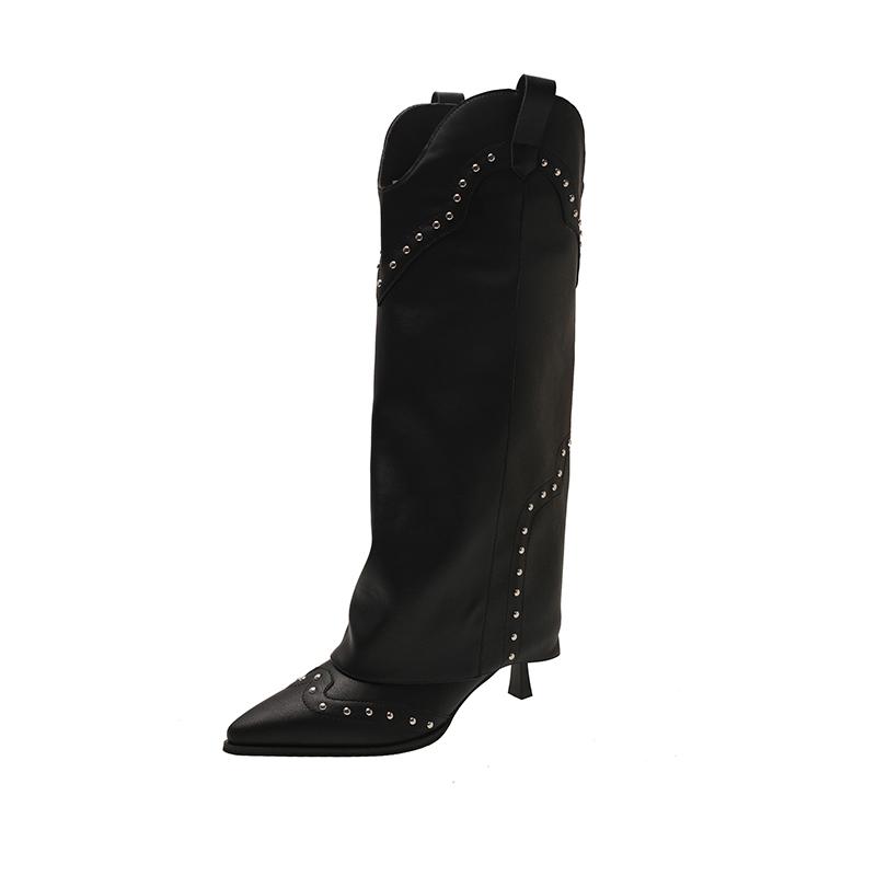 Fashion Sleeve Slim-heel Single Boots Autumn New Pointed Toe Anti-slip Wear-resistant Tall Boots
