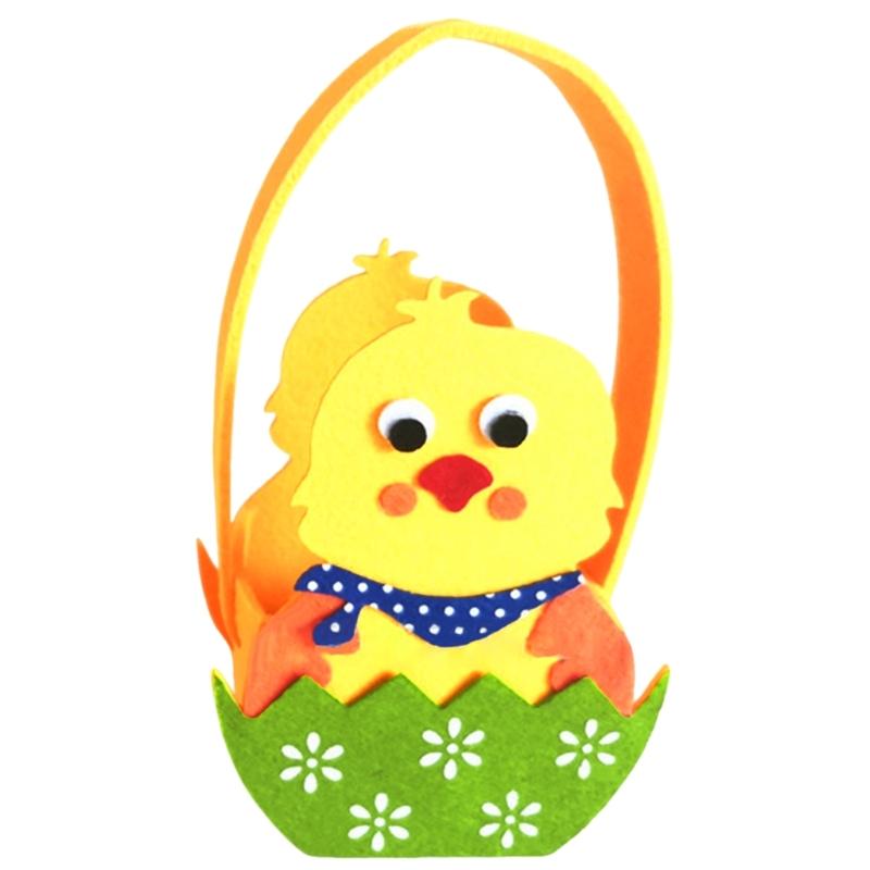 

Felt Basket for Kids and Family Holiday Decoration Gift Bag with Carrying Handle Candy Bucket Easters Accessories