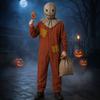Halloween Scarecrow Sam Cosplay Jumpsuit, Trick or Treat Full Set Role Play Outfit