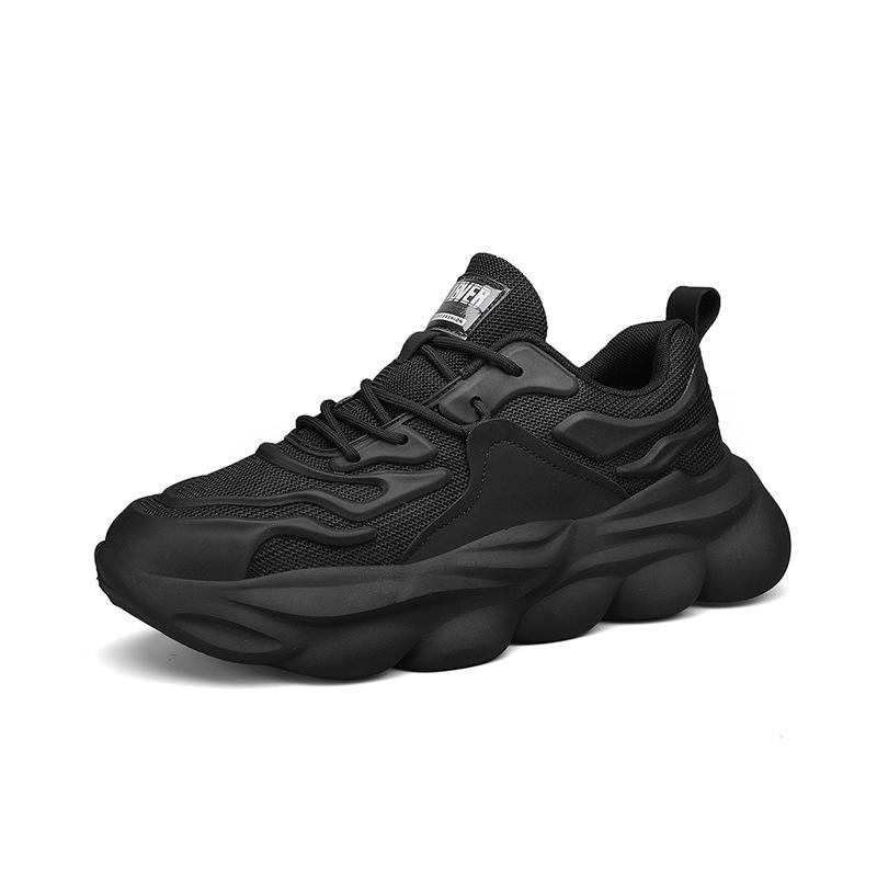 New Men's Sneakers Versatile Mesh Breathable Youth Casual Shoes Thick Soled Height Boosting Lightweight Sports Running Shoes