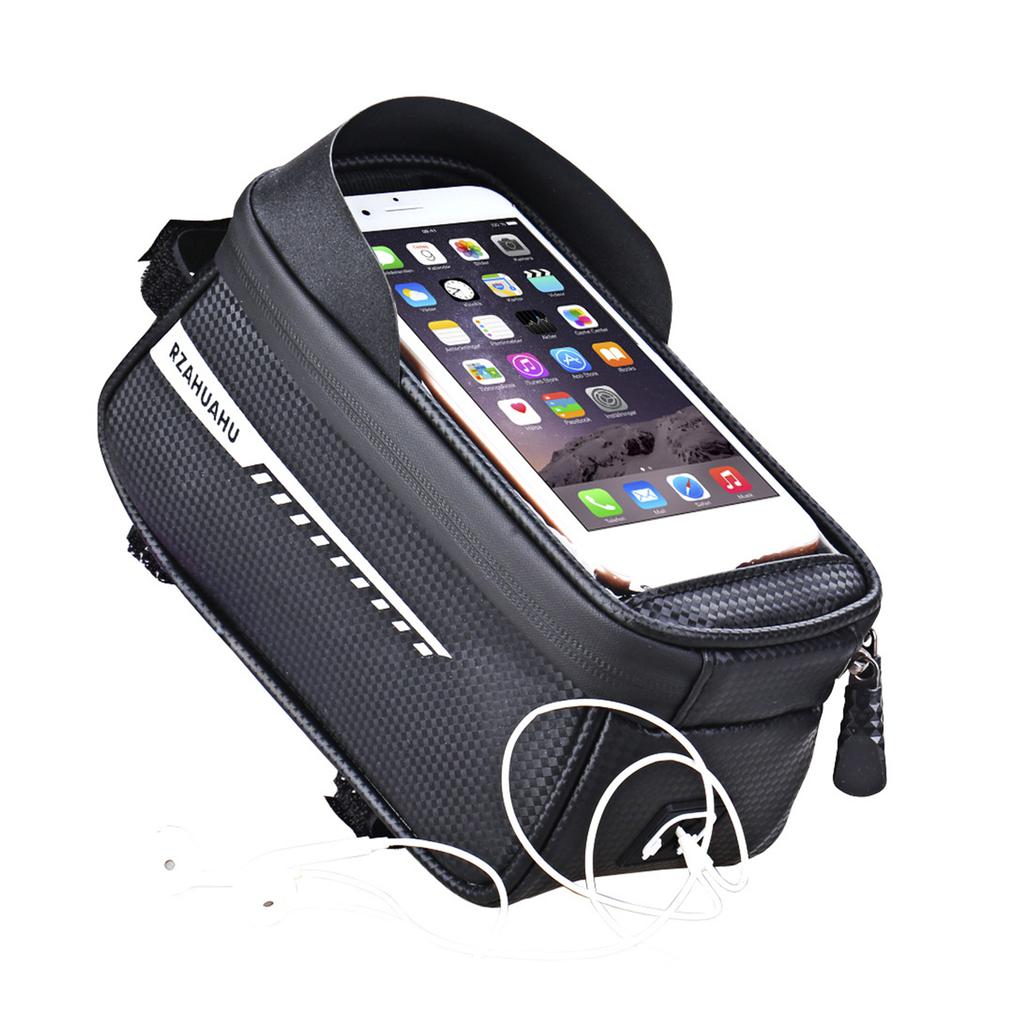 Waterproof Bicycle Phone Mount Bags Front Frame Top Tube Bag with Touchscreen Phone Holder Case Cycle Bike Tool Storage