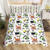 Truck Excavator Duvet Cover Set Queen Size For Kids Nursery Cartoon Tractor Engineering Vehicle Construction Theme Bedding Set