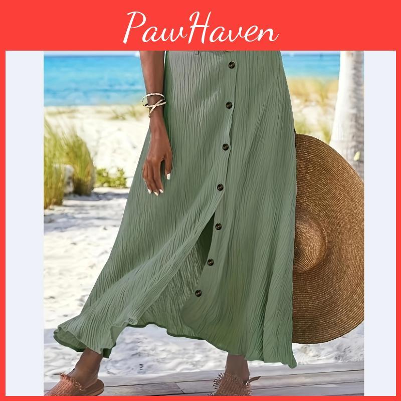 Waist Elegant Skirt Aline High Solid Skirt For Spring Summer Womens Clothing
