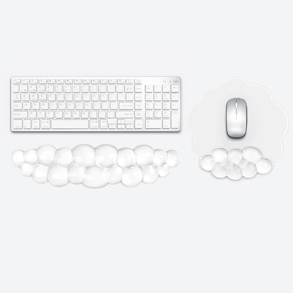 Portable Gradient Wrist Rest Mouse Pad Cloud Shape Transparent Silicone Wrist Support Pain Relief Soft Keyboard Wrist Pad Office