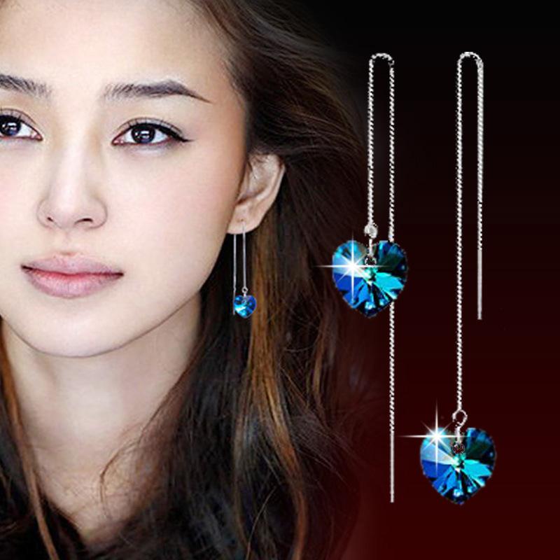 New 925 Sterling Silver Earrings for Women Original Charm Double Hoop Earrings Pave CZ Fine Engagement Anniversary Jewelry Gift