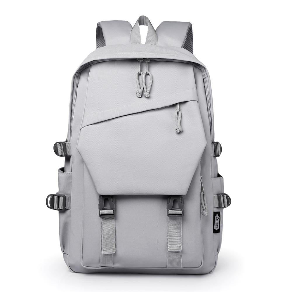 

Новые мужские и женские повседневные рюкзаки одинаковой модели, большой вместимости, из простого экологичного материала, студенческие рюкзаки 15 inches светло-серый